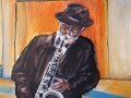 Man with saxophone